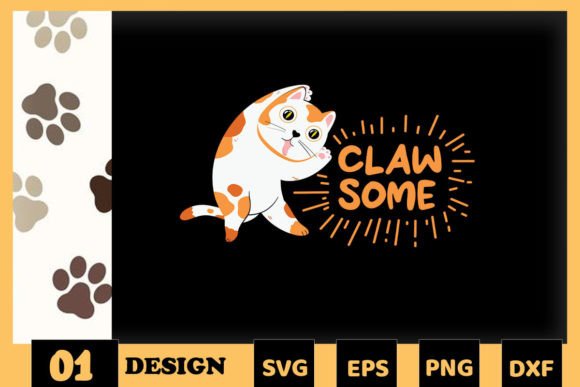 Animal Puns Cat Clawsome Awesome Embroidery Design Review