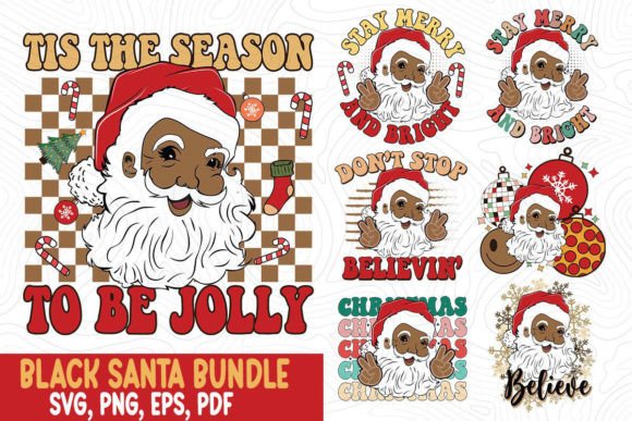 Black Santa Christmas Bundle SVG PNG Review