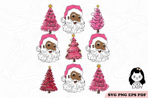 Black Santa Claus WithTrees SVG PNG Review