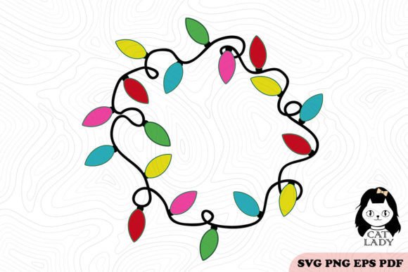 Circle Christmas Lights SVG PNG Review