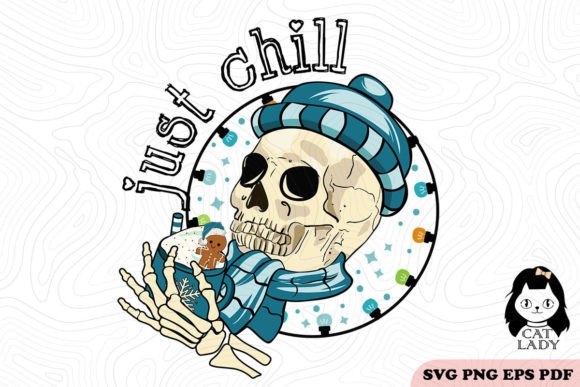 Just Chill Christmas Skull SVG PNG Review