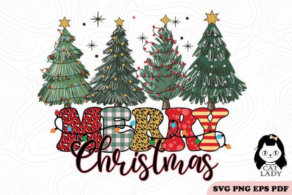 Merry Christmas Trees SVG PNG Review
