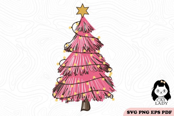 Pink Christmas Tree SVG PNG Review