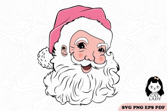 Pink Santa Claus Christmas SVG PNG Review