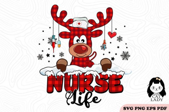 Reindeer Nurselife Christmas SVG PNG Review