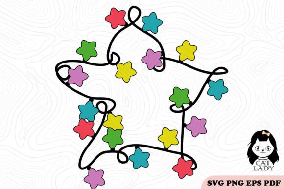 Star Christmas Lights SVG PNG Review for Embroidery Projects
